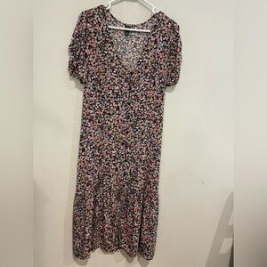Wild Fable Black Floral 90’s Midi Dress